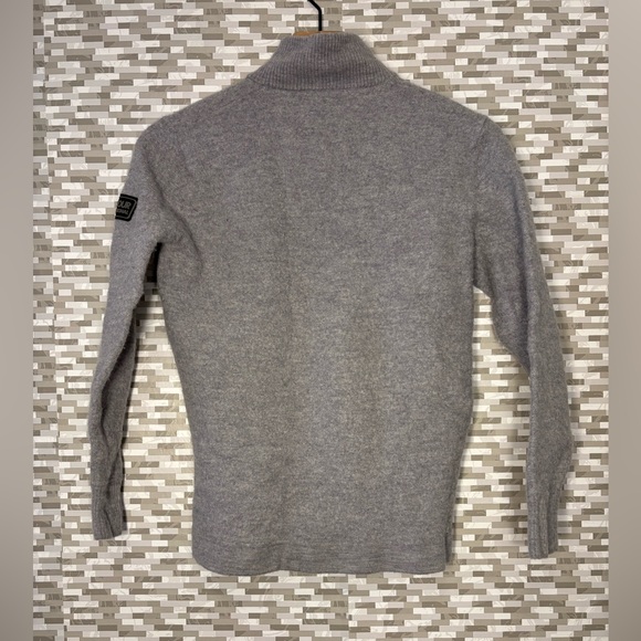 Barbour Men’s Light Gray Zip-Button Knit Sweater - Picture 2 of 4